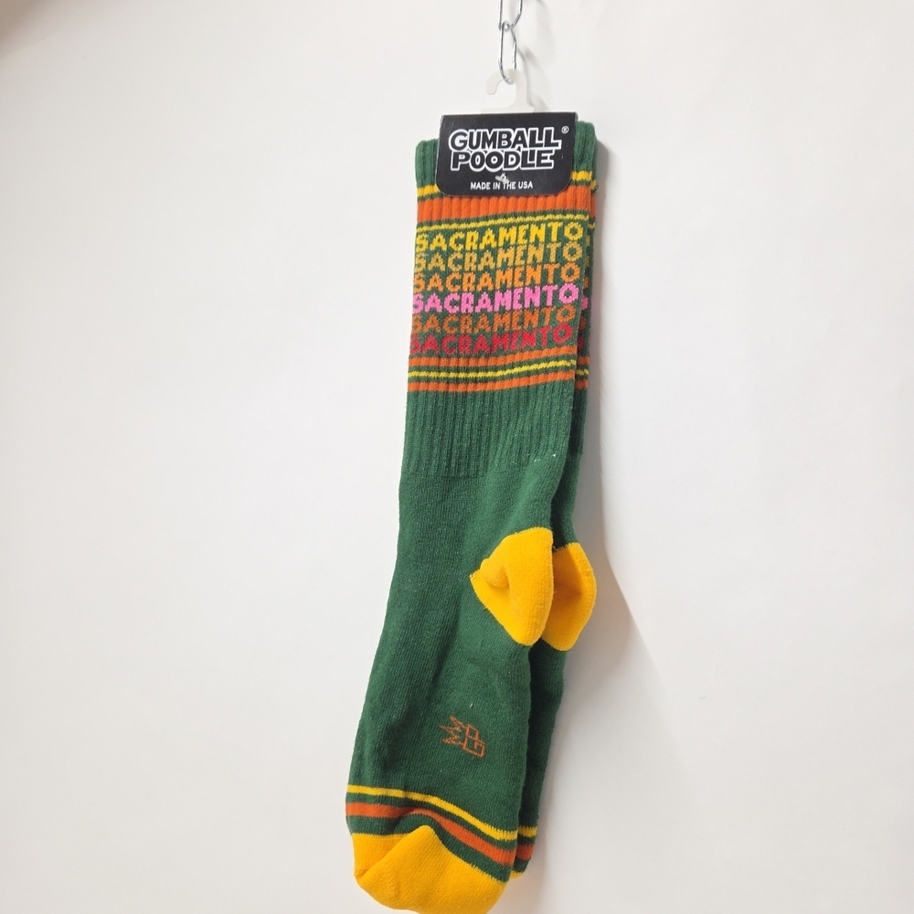 Sacramento Socks by Gumball Poodle Unisex Statement Ribbed Gym Crew Socks